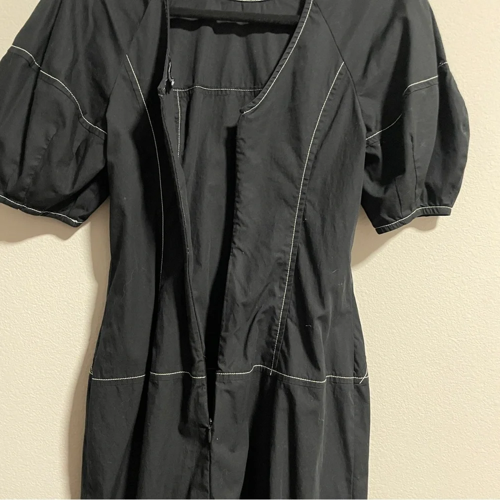 MADEWELL Puff-Sleeve Drop-Waist Midi Dress - Picture 12 of 12